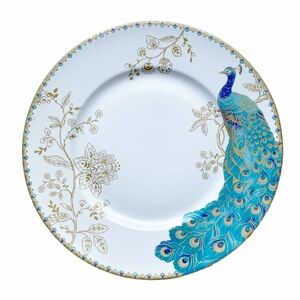 222 Fifth, (3) Peacock Garden, Colorful Peacock Bird Dinner Plate (Lot of 3)